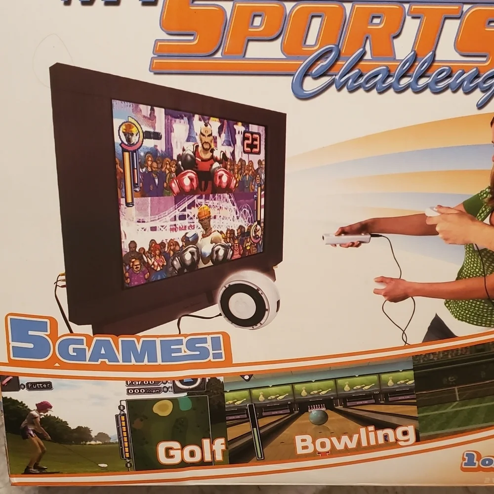 My Sports Challenge Wireless Sports Game System Five Games Set for 2 Players Y2k
